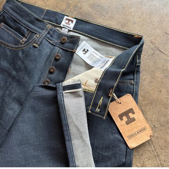 NWT Tellason Ankara Straight Leg White Oak Cone Selvedge Denim 12.5oz 28x30 New - Picture 3 of 15